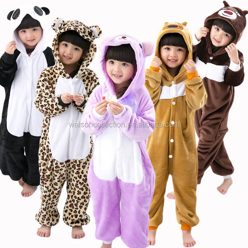 Kinder Unisex Onesies Pyjamas Mädchen Jungen Flanell Tier Sleepsuit Nachtwäsche Halloween Kostüm Kleidung Xmas Cosplay Party