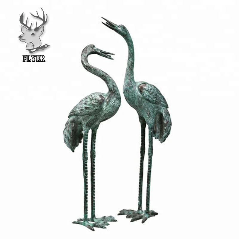 Beautiful Design Life Size Casting Bronze Heron Pair Statue for Home Garden Decoration