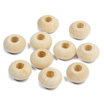30pcs/bag Outus Natural Round Wood Beads Wood Spacer Beads Wooden Loose Beads