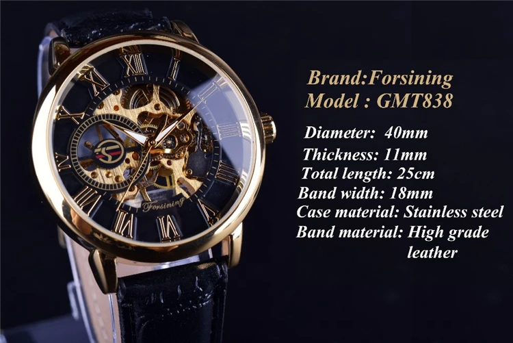 FORSINING Orologio meccanico automatico da uomo, con