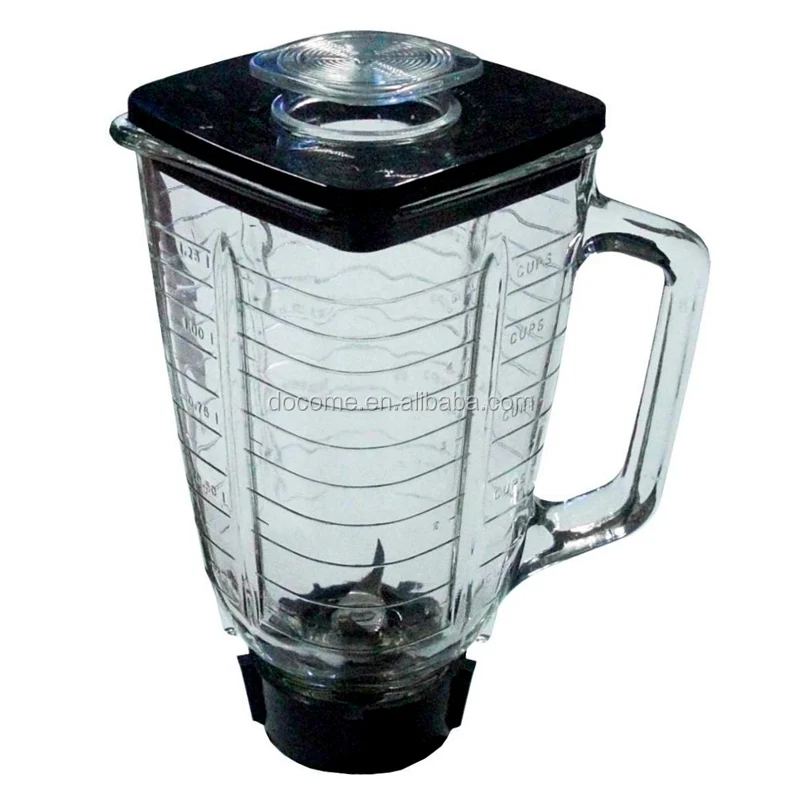 5 Cups Square Top Blender Glass Jar Set With Lid Blade And Base