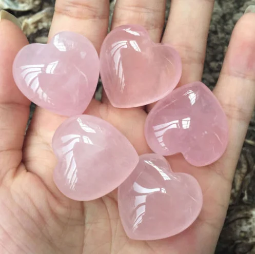 Натуральный розовый кварц любовь сердце в форме розового камня Хэллоуин богиня Хрустальная