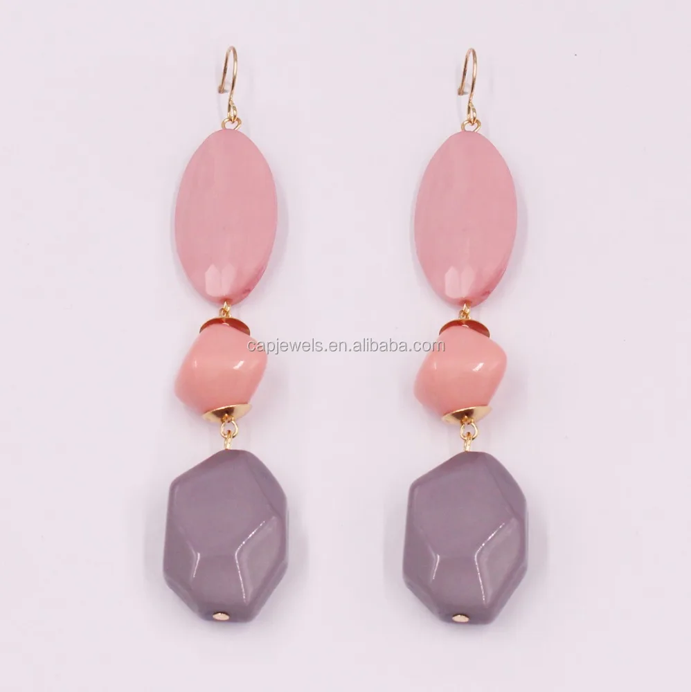 Colorful beads line earring Fashion resin earring for girl and women
