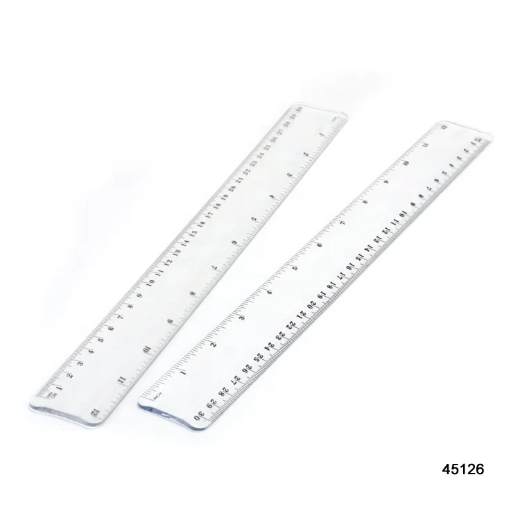 Rulers. White plastic ruler showing 0-4 c m on one edge and 26-30 on other  edge. ) and 30 in red, other numbers in black. Fills frame Stock Photo -  Alamy