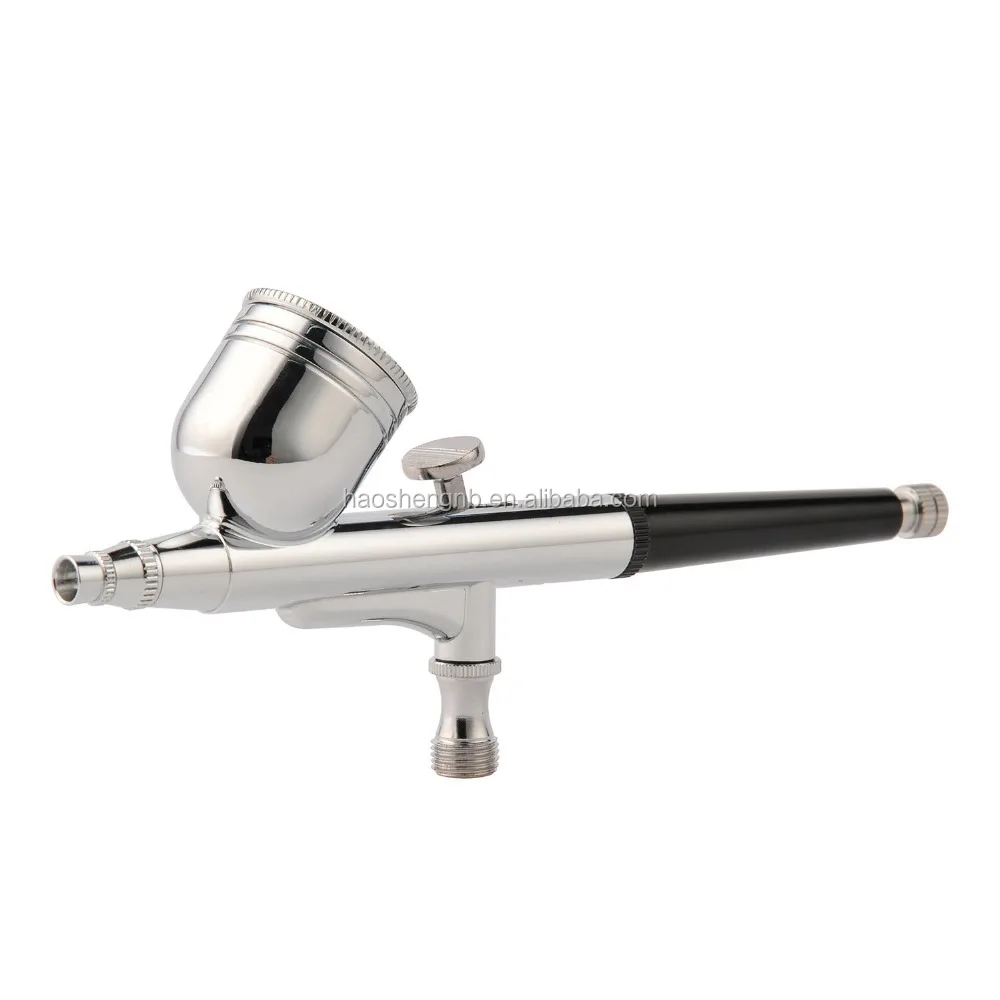 HSENG AS186K Complete Gravity Dual Action Airbrush Set KIT with Air Compressor for Hobby Cake Tattoo