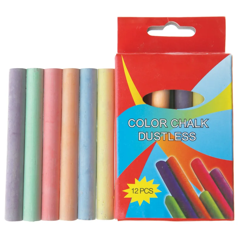 12pcs non-toxic white dustless chalk and