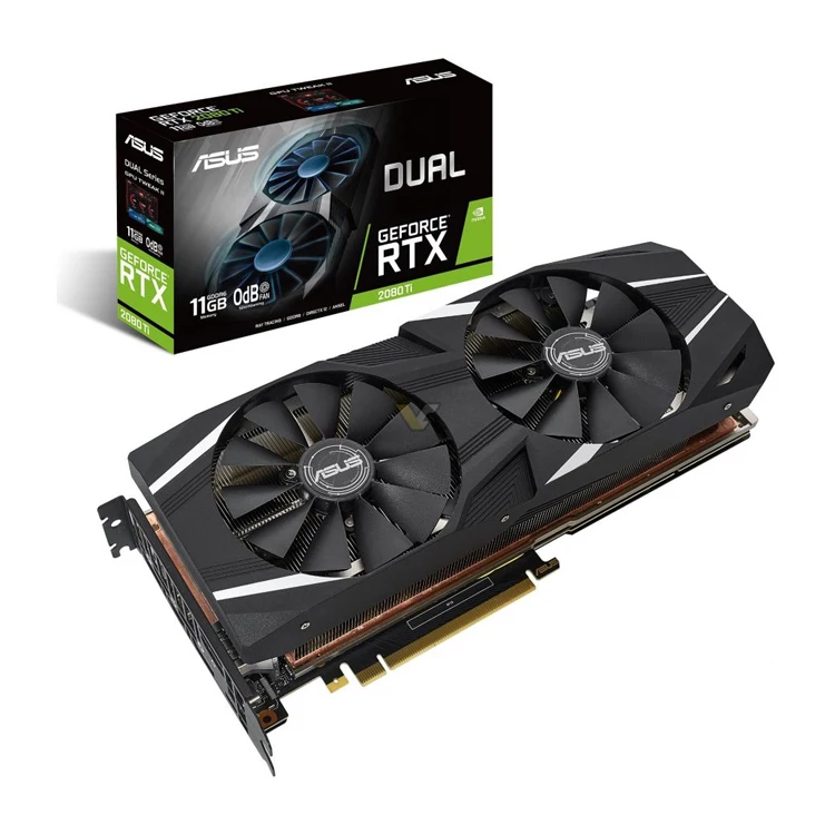 asus双geforce rtx 2080 ti 11gb使用的图形卡，带11gb gddr6内存