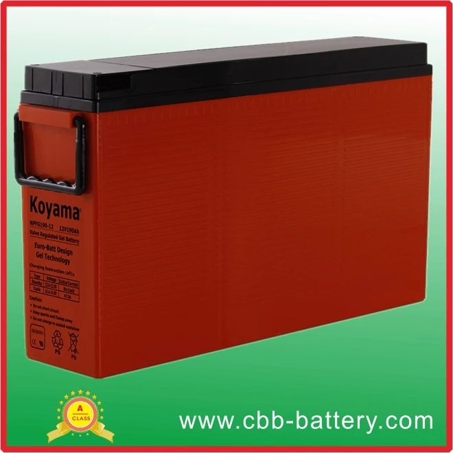 12V 190Ah Front Terminal GEL Battery for Telecommunication