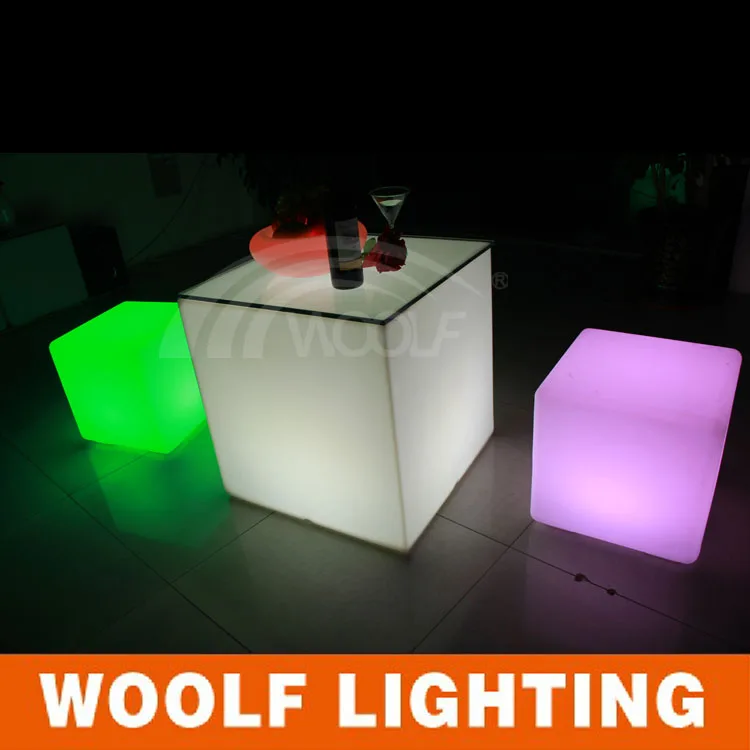 Фантастическая перезаряжаемая аккумуляторная мебель со светодиодной подсветкой кубический стул барные стулья