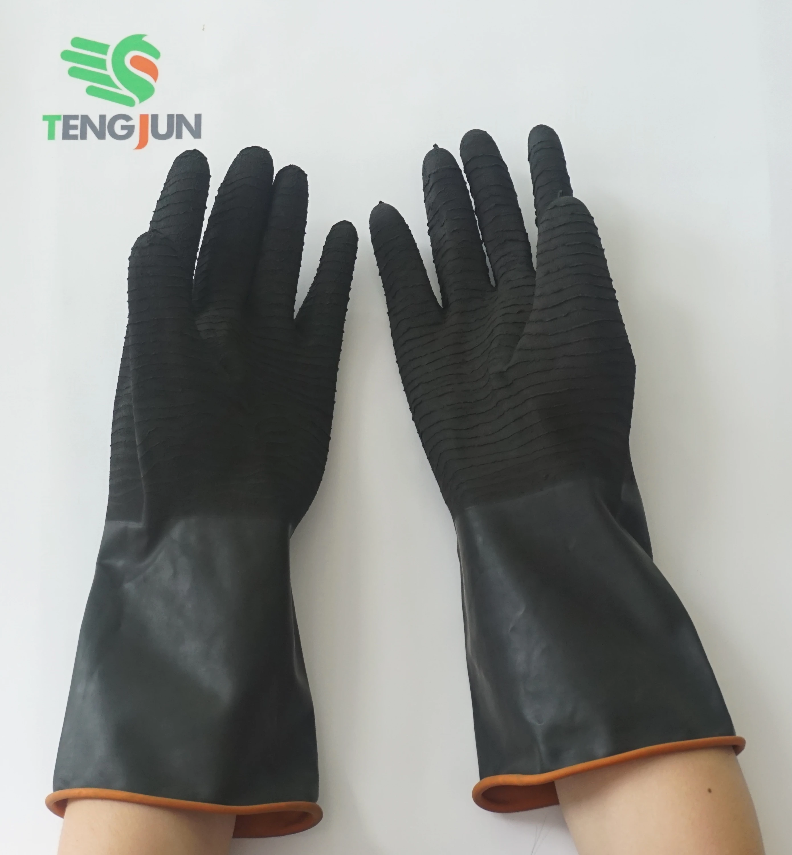 elbow length heavy duty rubber gloves