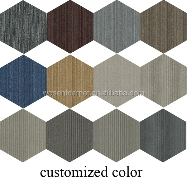 Modern Stripe Design Hexagon Carpet Tile for Floor Office Carpet
