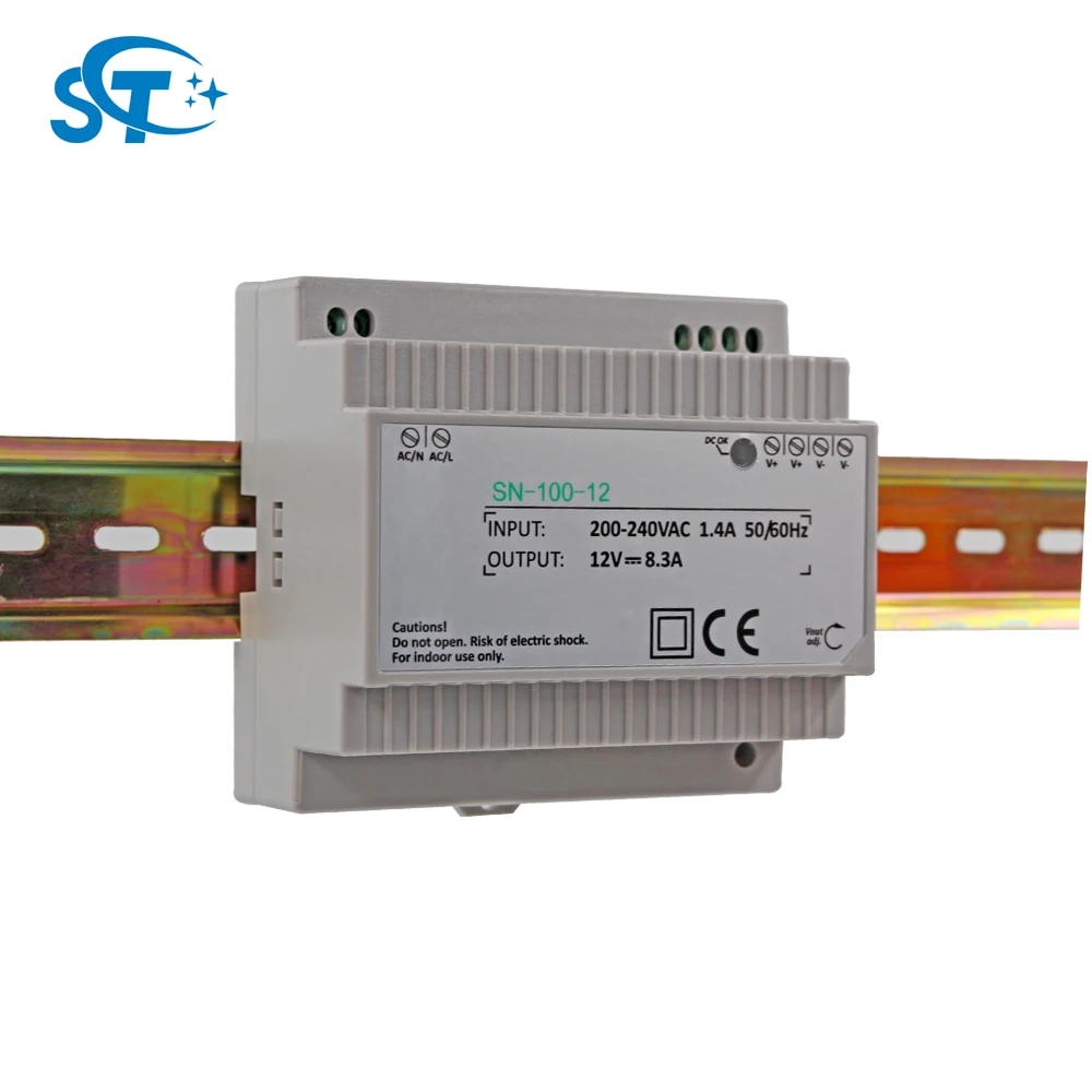 High Standard Voltage Stabilizer 220v Ac 12v Dc Single Phase Dr 100 Sn 100 Din Rail Type For Home Automation Control Buy High Quality Din Rail Power Supply Voltage Stabilizers Home Security Alarm System Alimentation