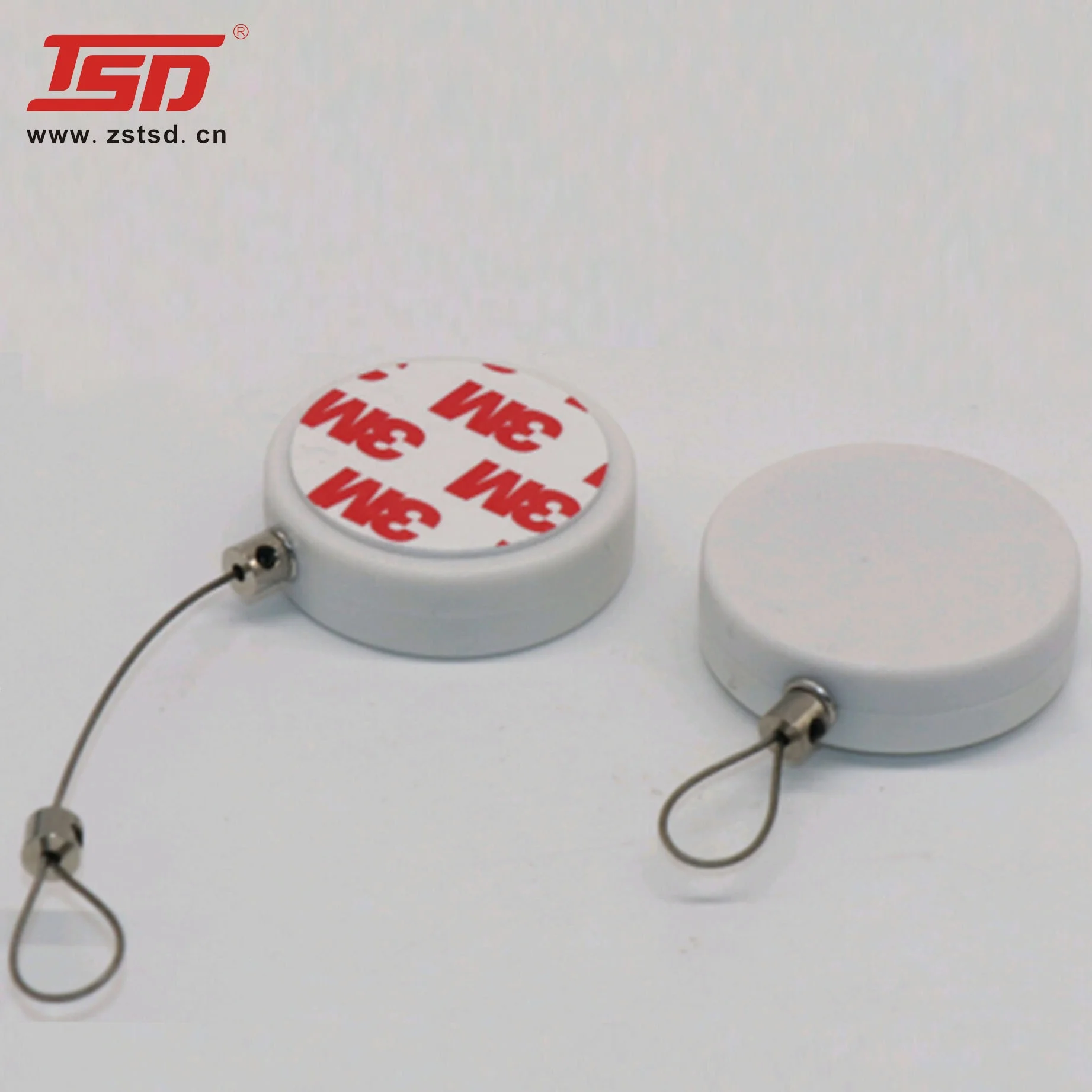 Round Anti Theft Security Tether Steel Cable Retractable Pull Reel Box with  Lasso