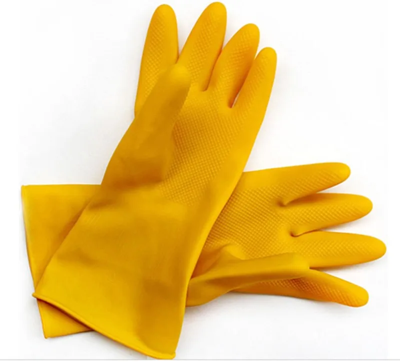 Guantes De Látex Amarillo De Goma De Alta Calidad Para Uso Doméstico E