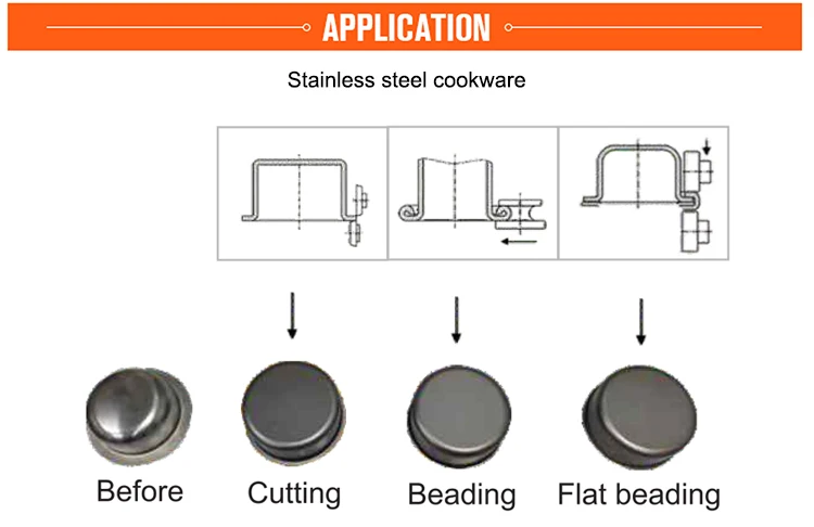 Stainless Steel Pot Making Machine Cookware Edge Cutting Beading Machine