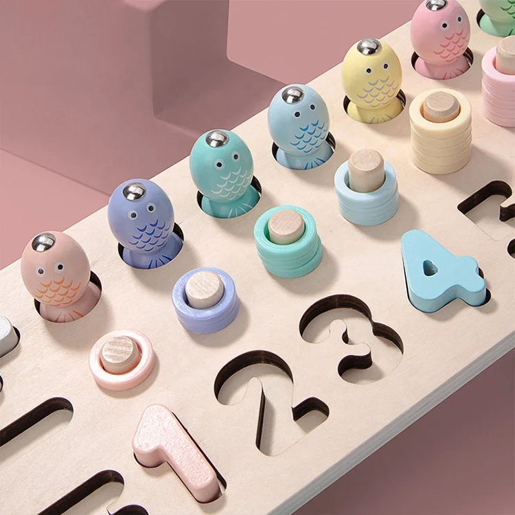 рыбалка игрушка номер подсчета головоломки доска набор деревянный Конструкторы интерактивные соответствующие