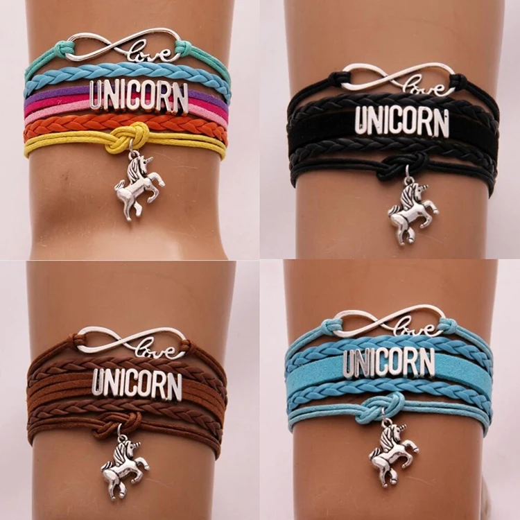 Leather Unicorn Bracelet