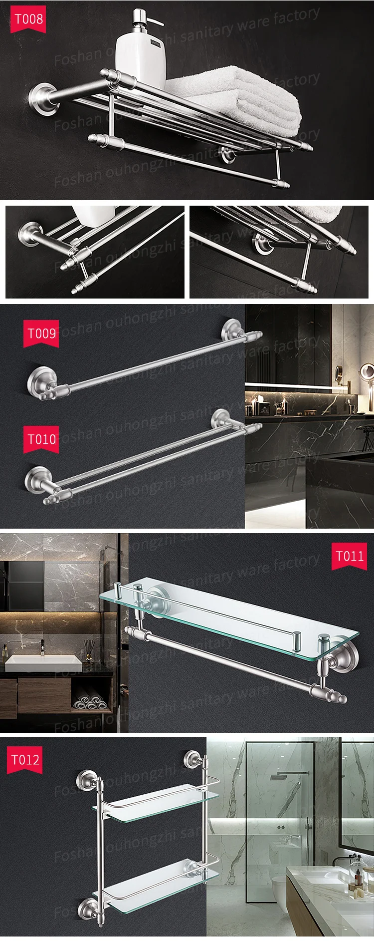 Modern Luxury Toilet Accessories Stainless Steel Metal Bathroom