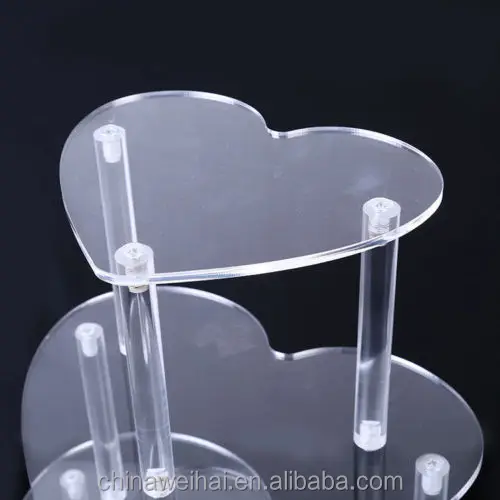 5 TIER LIGHTED HEART ACRYLIC CUPCAKE PARTY WEDDING CUP CAKE DISPLAY SHOW STAND