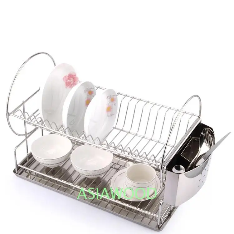 Hot Sale Steel Plate Storage Rack 2 Tier Dish Stainless