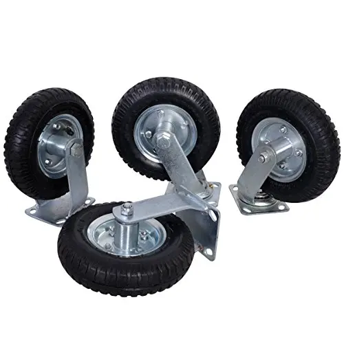 4Pcs 8" Pneumatic Air Tire Wheel 2 Rigid 2 Swivel Cart Caster Heavy Duty 