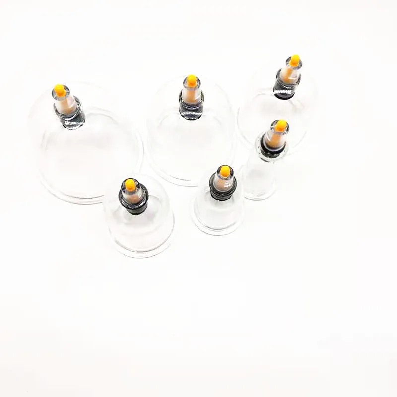 Оптовая продажа, одноразовые пластиковые банки, Набор банок Hijama, вакуумные банки для терапии