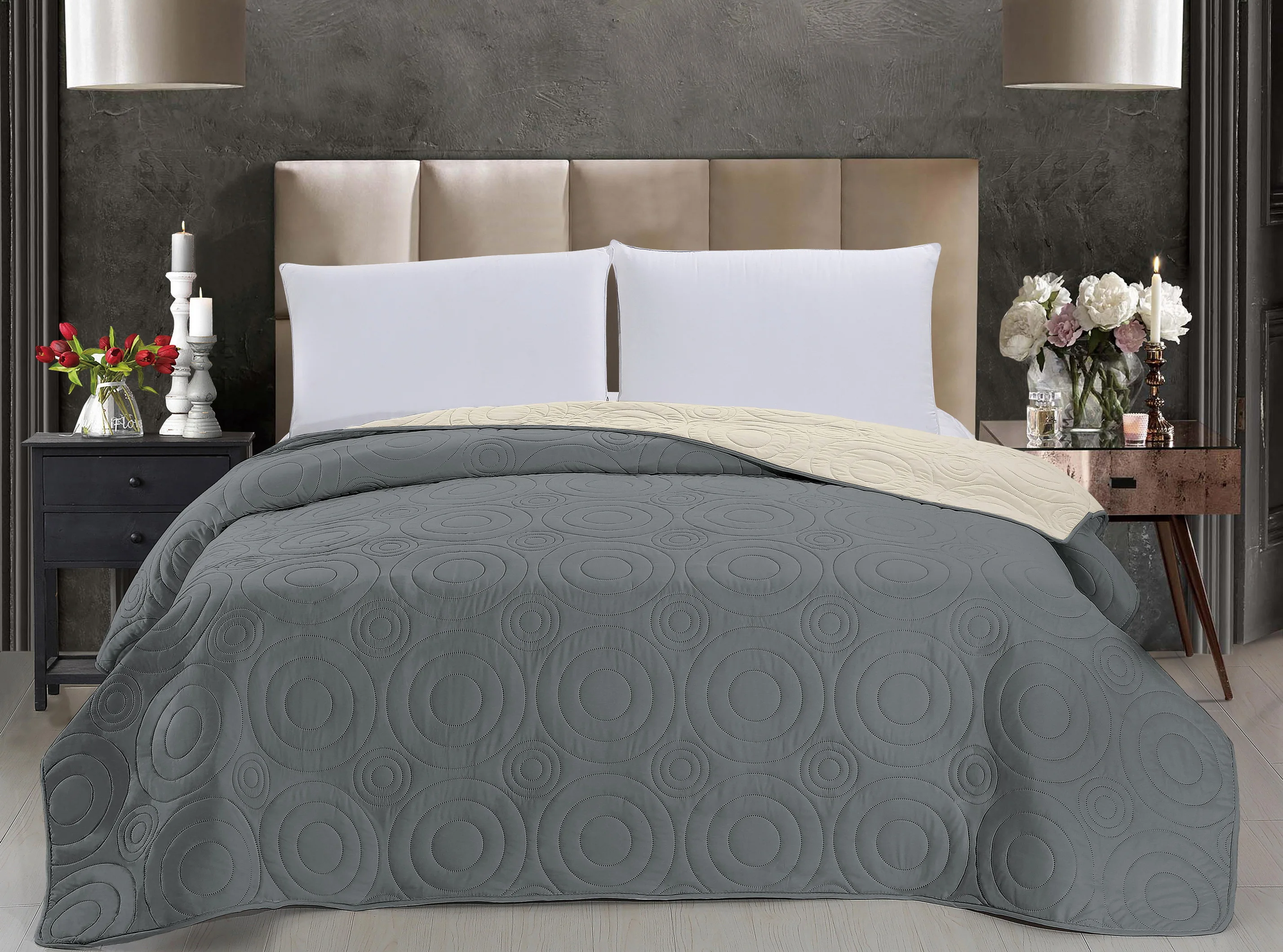 
 Стеганое покрывало из 100% хлопка и микрофибры  