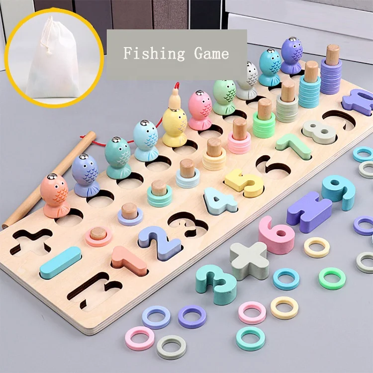 рыбалка игрушка номер подсчета головоломки доска набор деревянный Конструкторы интерактивные соответствующие