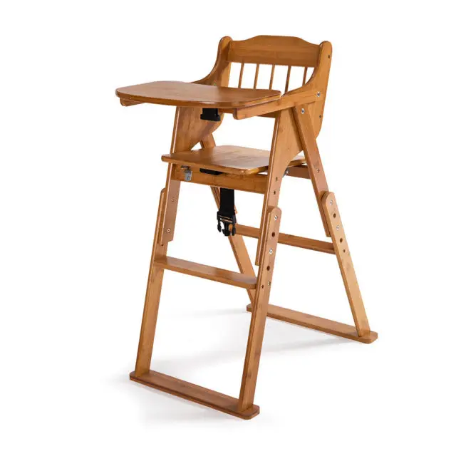 Baby High Chair Wooden Stool Infant Feeding Children Toddler Restaurant Safety 