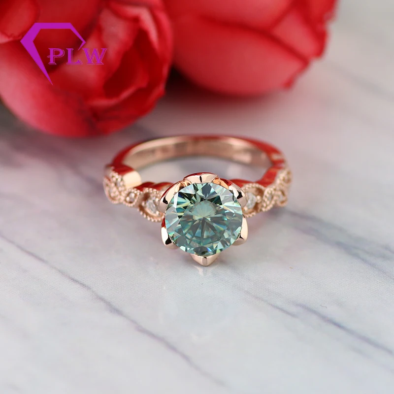 超激得好評 2019 Moissanite Ring 10k Rose Gold Round Cut 7.5ミリメートルd色moissanite  Diamond Engagement Ring Buy Wedding Ring Real Gold,Moissanite Diamond  Ring,Real Gold Jewelry Product