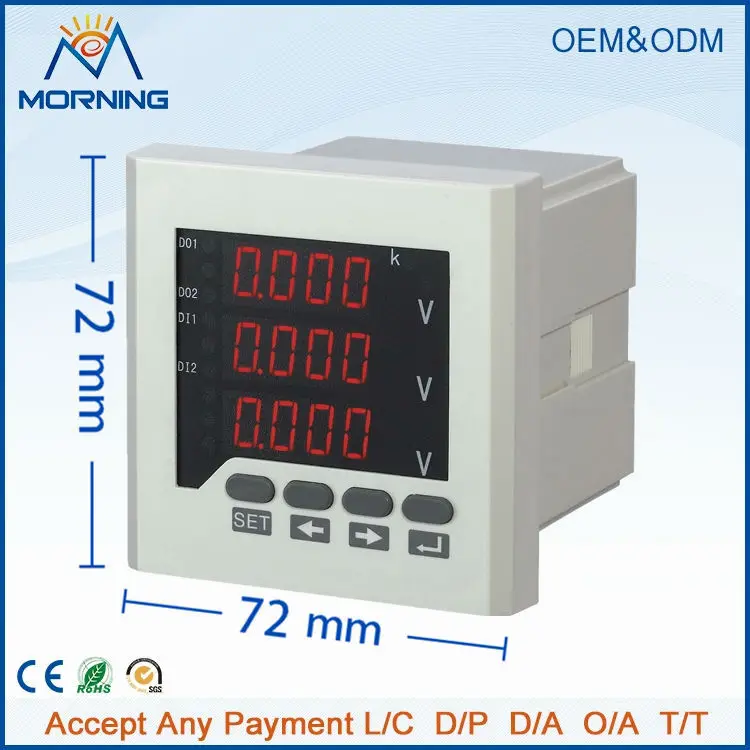 Me-3av63 размер панели 72 * мм из светодиодов дисплей а . в 3 фазы цифровой вольтметр