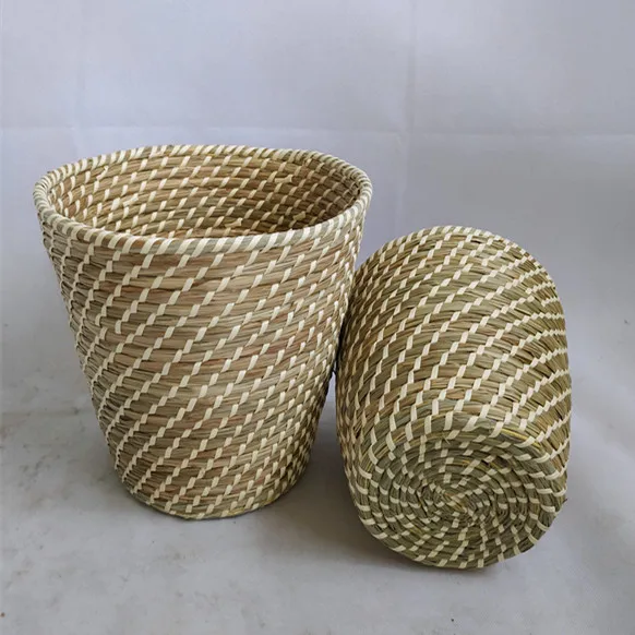 Новейший стиль набор из 2 круглых корзин ручной работы