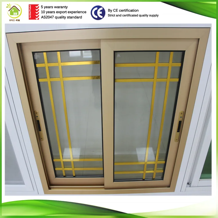 Small Sliding windows Tempered Glass Window Grill Design