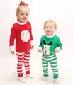Hot 2016 cotton stripe children pajamas kids cartoon boys and girls 2 7 years pijama sleepwear