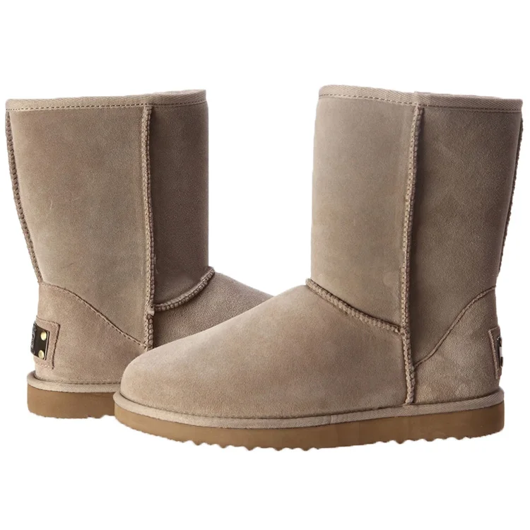 Korte laarzen laars sneeuwlaarzen dames leren rits veter winter herfst kort  bruine - modewinkels.com