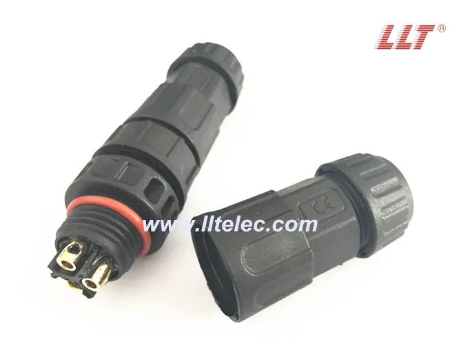 M19 Waterproof IP68 Connector Set – Male & Female Straight Plug, Screw Threaded, Welded Type (2-Pin, 20A/500V) 2 thumbnail image
