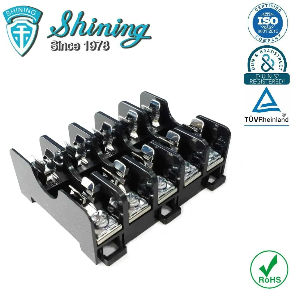 
 FS-015B 600V 10 Amp 5 Way Midget Тип Din Rail стеклянный держатель предохранителя  