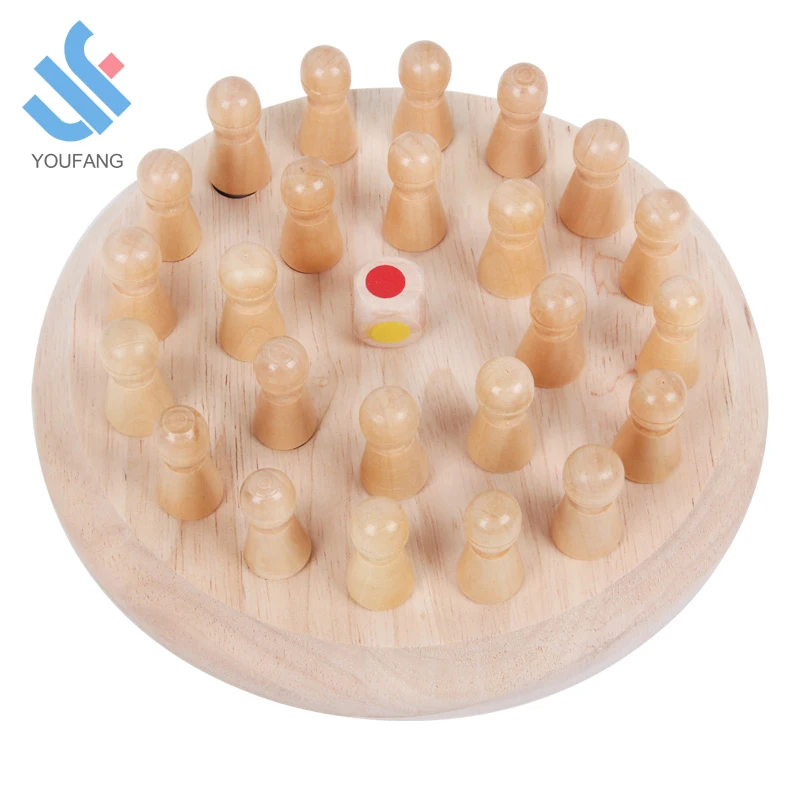 
 YF-L0214 деревянные шахматы развивающие игрушки Красочные логические деревянные шахматы памяти  