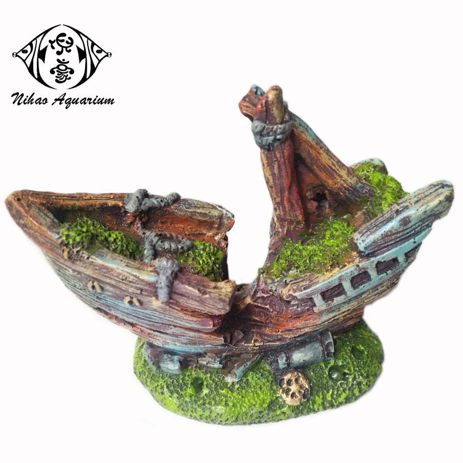 Source fish tank decorative wreck of sunken titanic ship model ornaments on  