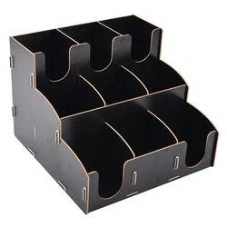 9 отсек кофе приправы Органайзер черный большой пространство многоразового использования Собранный деревянный бумажный стаканчик Органайзер