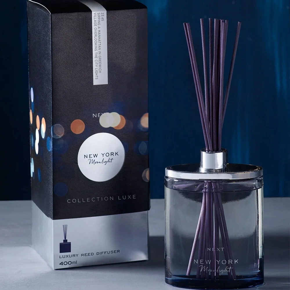 Home Decor Luxe Glass Reed Diffuser with Eco-Friendly Fiber Paraben Free Customizable Sizes & Scents