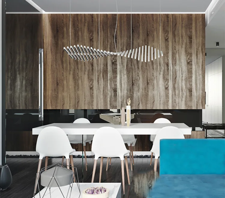 JYLIGHTING Fish Bone Ceiling hang Light Chandelier Pendant Light LED Swirl Suspension Lamp
