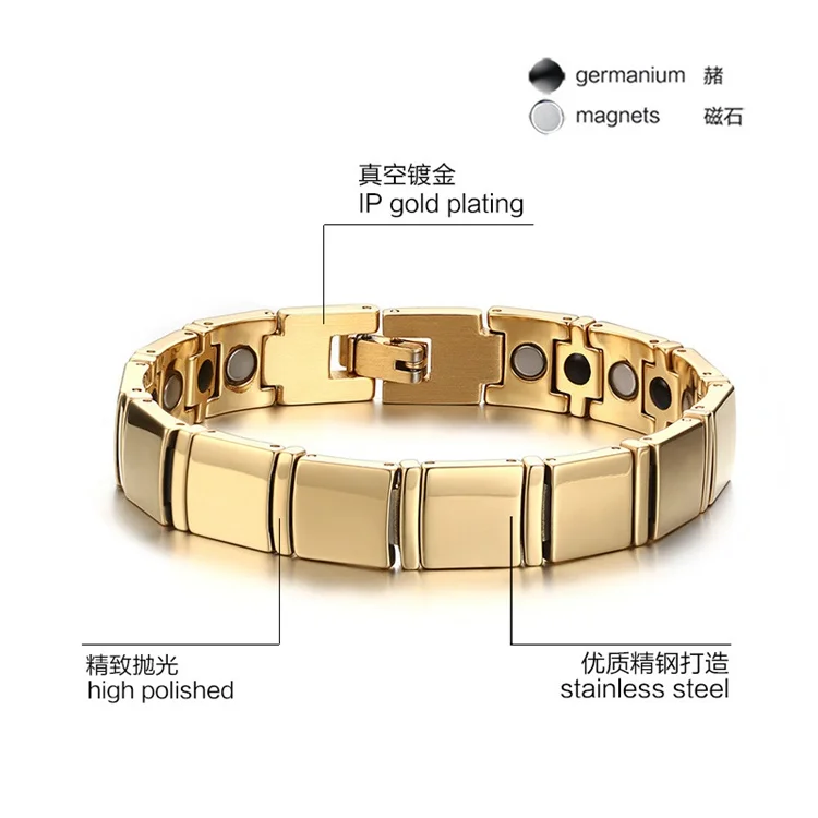 Source JS-016 New Gold Bracelet Designs Mens Gold Plated Homme