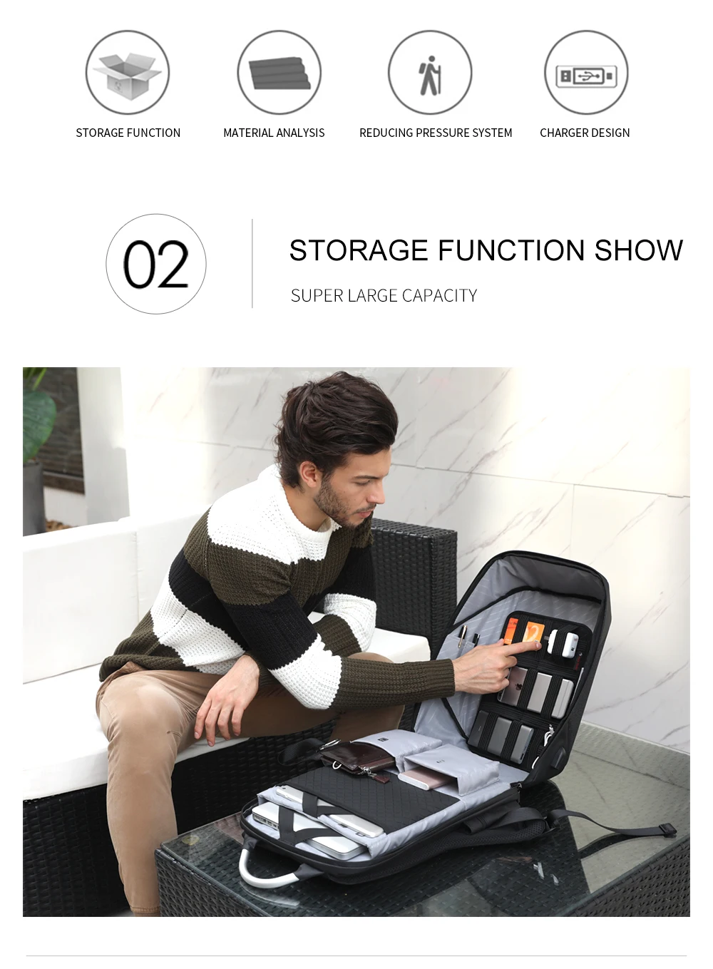 Cerradura TSA de nuevo paquete al por mayor Mochila Anti-robo Mochila  Antirrobo Anti robo inteligente portátil Mochila