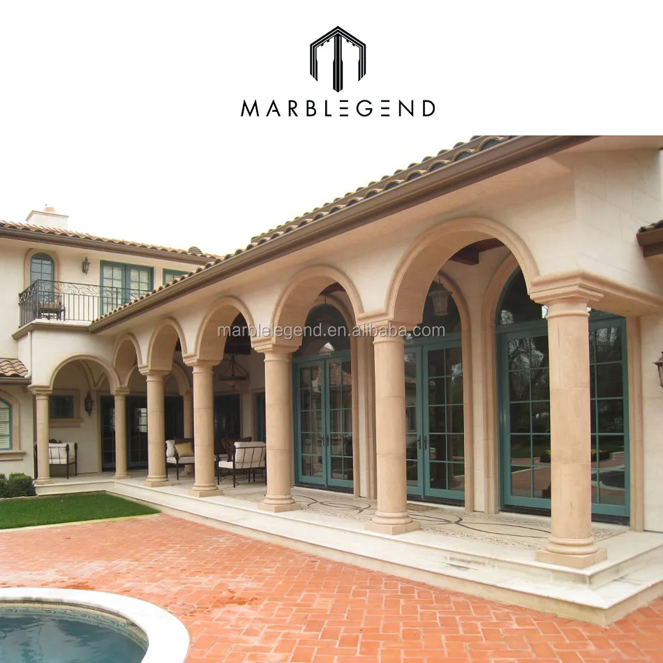 Hand Carved Sandstone Pillars Marble Column Stone Portico