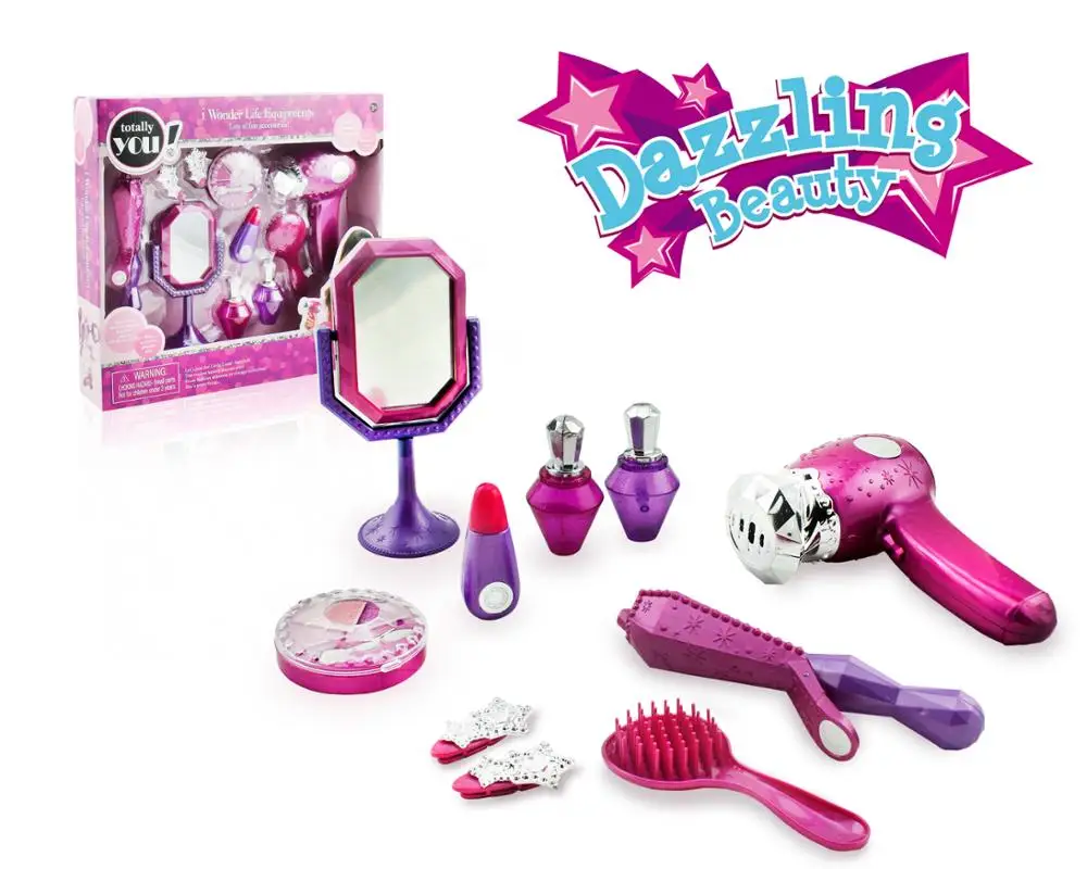 
Игрушки для косметологических салонов, пластиковый фен для волос, игровой набор, игрушка для макияжа, ролевая игра для модных девушек 