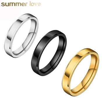 4mm 6mm 8mm Tungsten Black Gold Silver Black High Polished Stainless Steel Women Men Wedding Finger Rings Jewelry