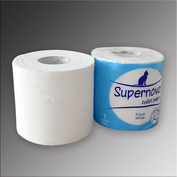 Ultra Soft and Strong Eco-friendly Virgin Wood Pulp Hotel Single Ply Toilet Tissue Paper Quilted with Plain Design