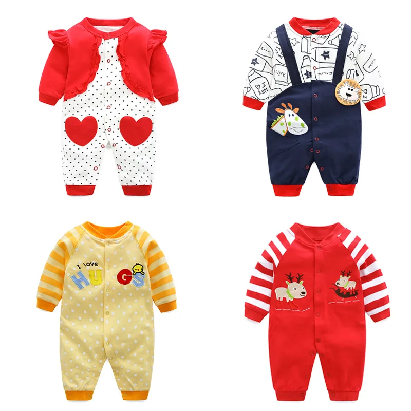 2023 baby clothes bear cotton printed romper suit boys and girls baby high  waist trousers baby long-sleeved triangle romper 3Pcs - AliExpress