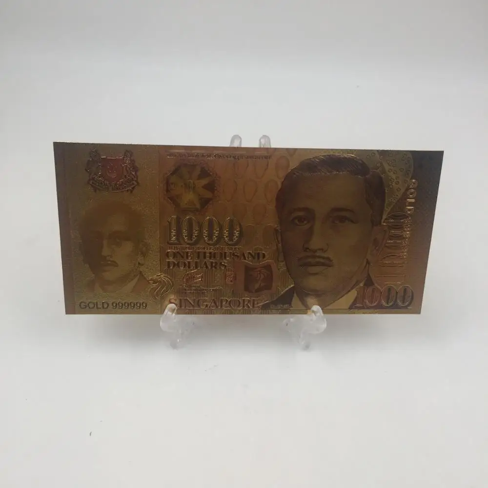 装饰彩色黄金钞票金属工艺品独特礼品新加坡1000 美元世界纸币家居装饰| Alibaba.com